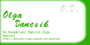 olga dancsik business card